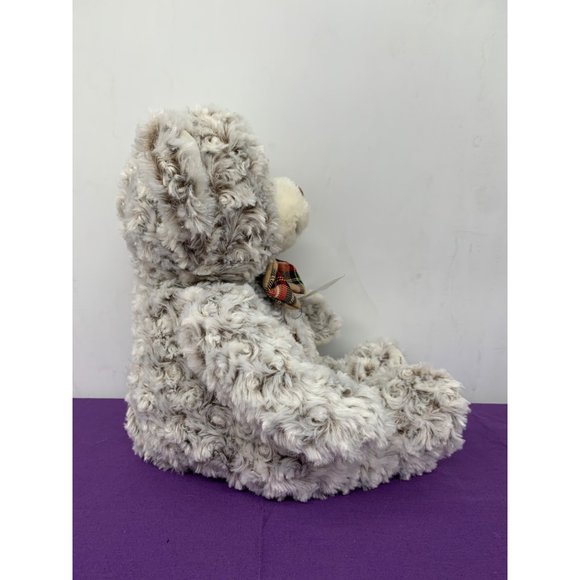 2017 Bears That Care FAO Schwartz 18 Inch Brown Icy Swirl Bear with Plaid Bowtie - Picture 5 of 14